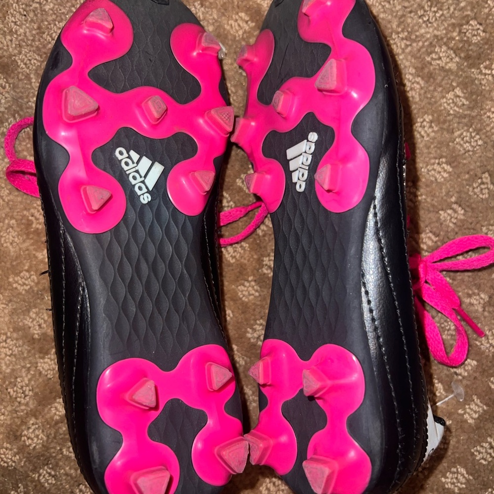 Adidas Black and Pink Soccer Cleats